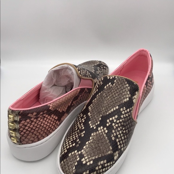 NWT MICHAEL KORS KEATON SLIP ON SNEAKERS - SIZE 8.5  SHELL PINK - Picture 1 of 16